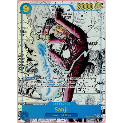 One Piece TCG One Piece Single: Sanji Op06-119 Wings Of The Captain Manga Alternate Art NM