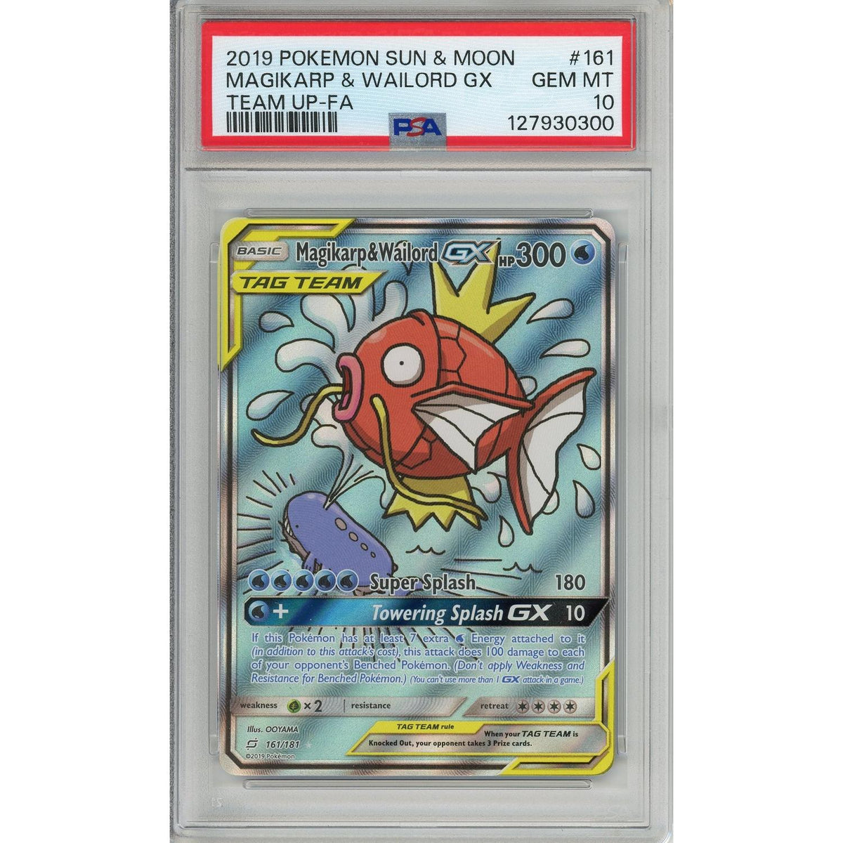 Pokémon Pokemon Graded: Magikarp & Wailord GX 161/181 Sun & Moon (2019) Full Art PSA 10