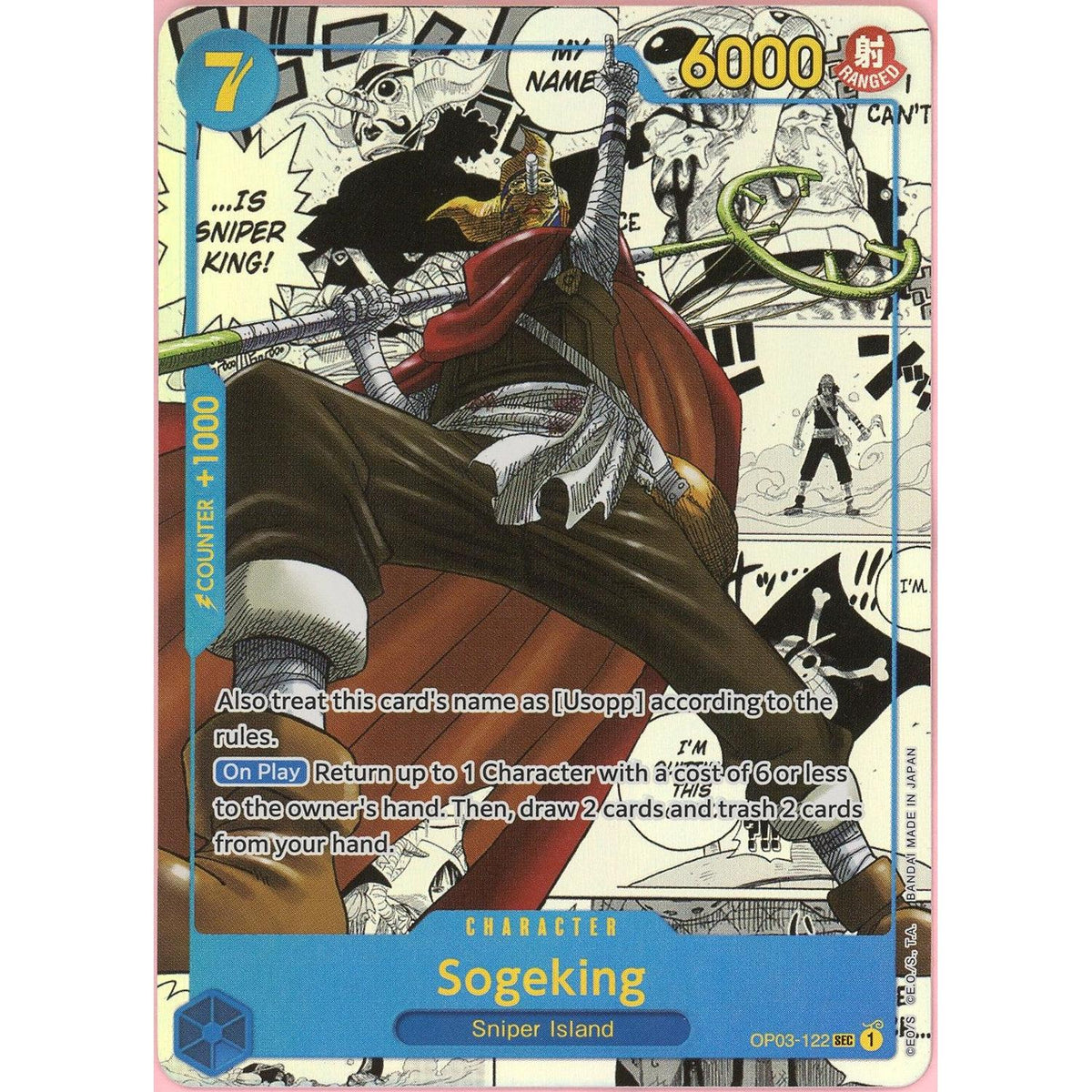 One Piece TCG One Piece Single: Sogeking Op03-122 Manga Alt Art Pillars Of Strength NM