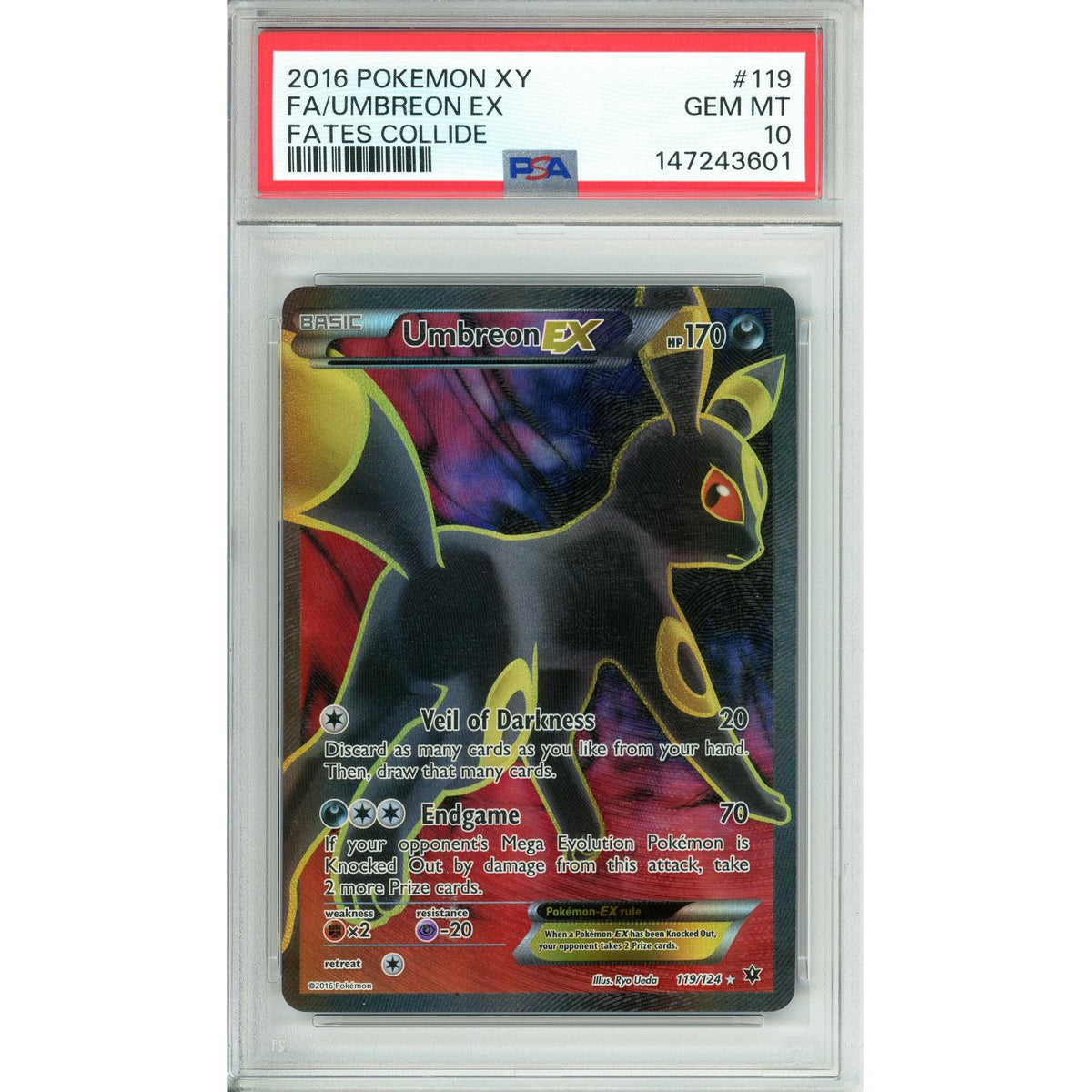 Pokémon Pokemon Graded: Umbreon EX 119/124 Fates Collide (2016) Rare Holo PSA 10