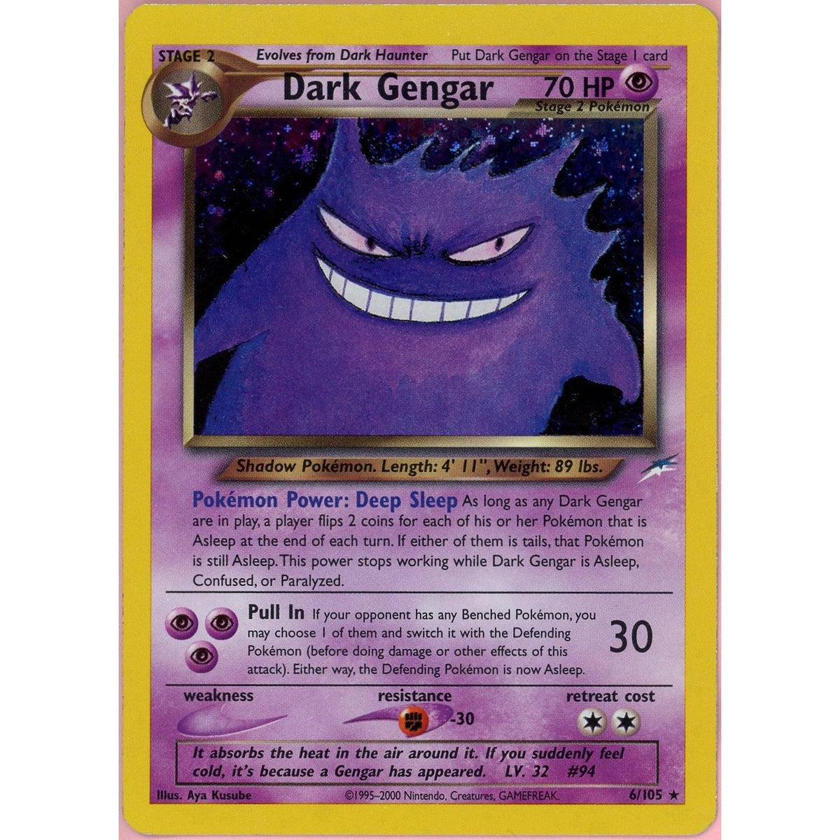 Pokémon Pokemon Single: Dark Gengar 6/105 Neo Destiny (2002) Holo LP