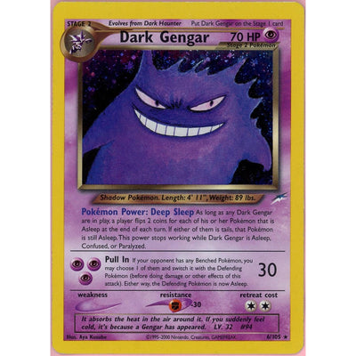 Pokémon Pokemon Single: Dark Gengar 6/105 Neo Destiny (2002) Holo LP