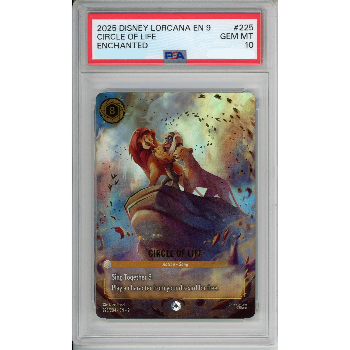 Disney Lorcana Lorcana Graded: Circle Of Life- Enchanted 2025 #225 PSA 10
