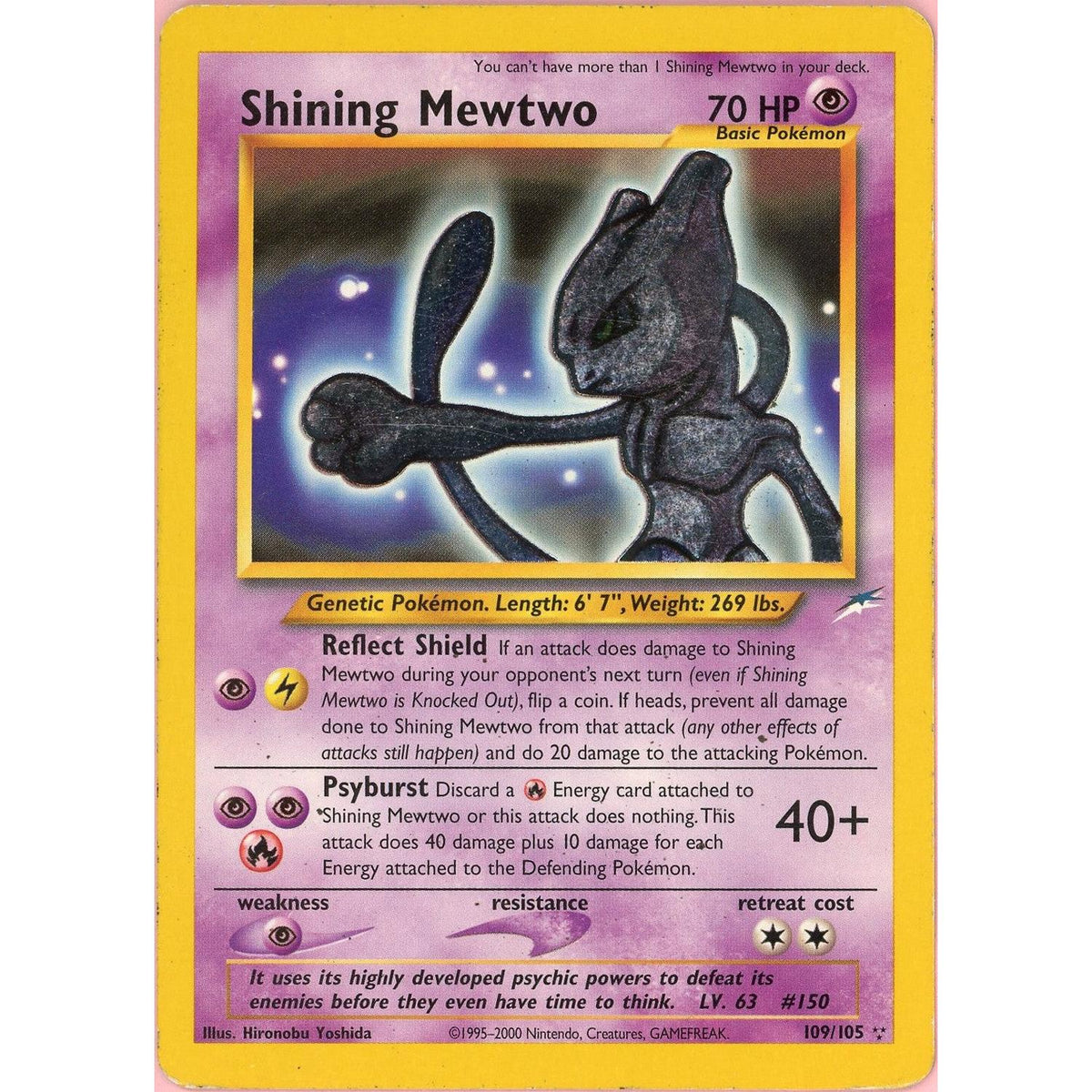 Pokémon Pokemon Single: Shining Mewtwo 109/105 Neo Destiny (2002) Holo MP