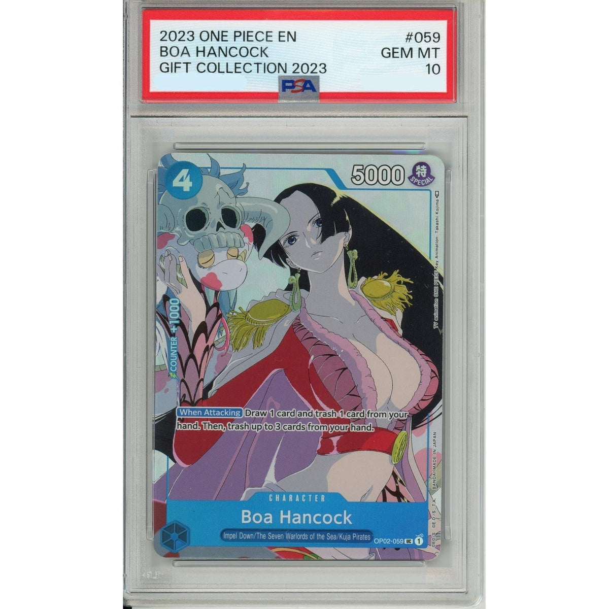 Pokémon One Piece Graded: Boa Hancock Op02-059 Gift Collection 2023 PSA 10
