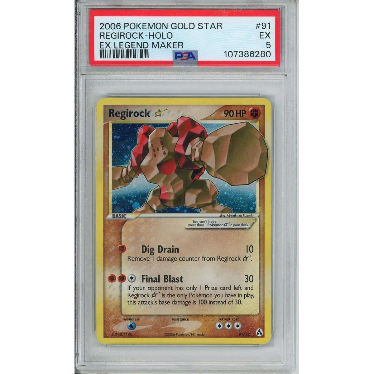 Pokémon Pokemon Graded: Regirock Gold Star PSA 5