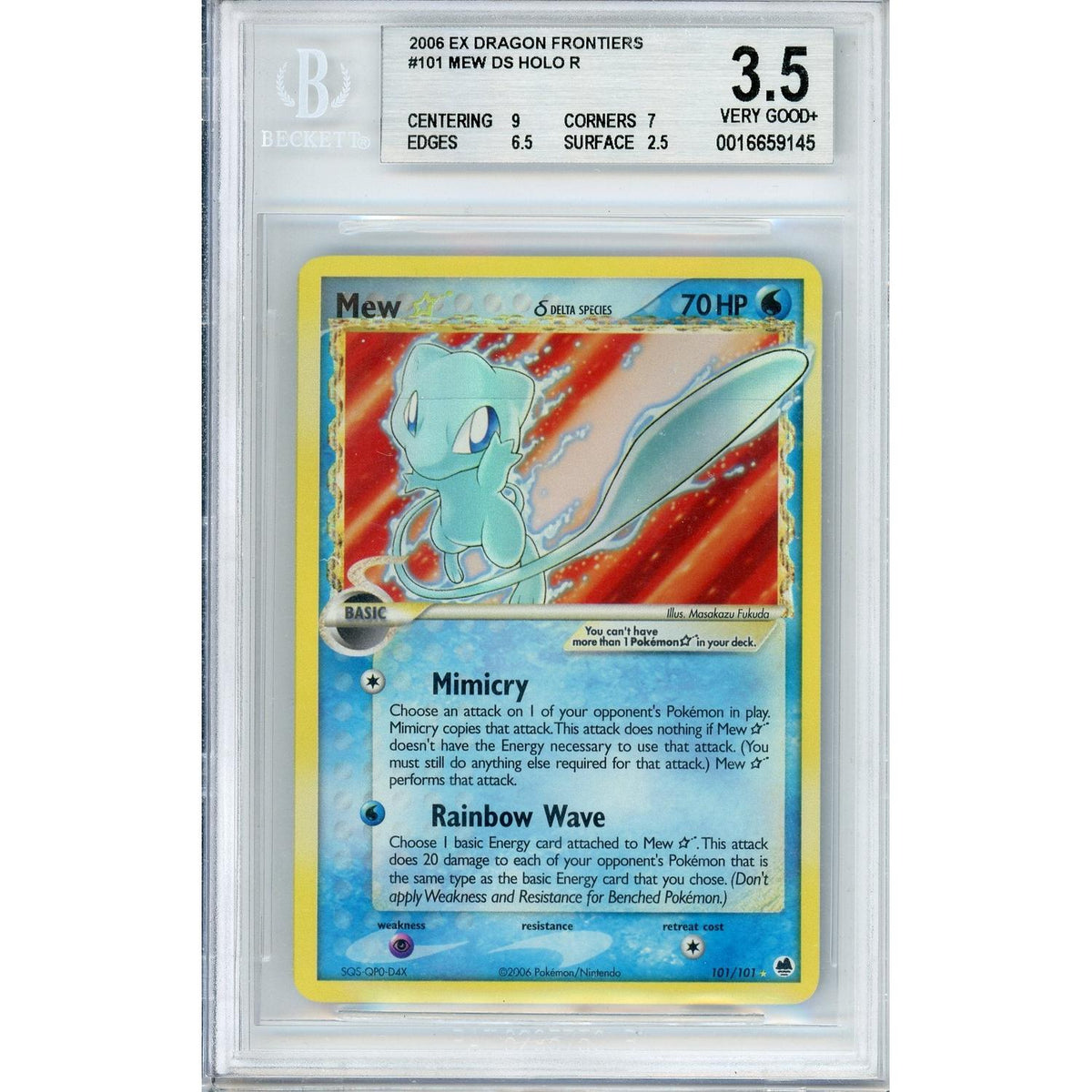 Pokémon Pokemon Graded: Mew Gold Star Beckett 3.5
