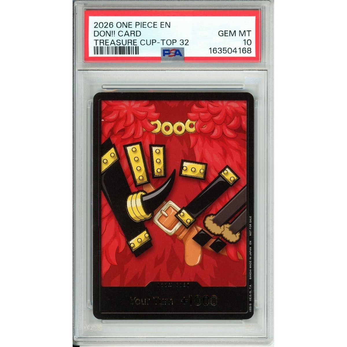One Piece TCG One Piece Graded: Don!! Card Elpaph Luffy Treasure Cup Top 32 PSA 10
