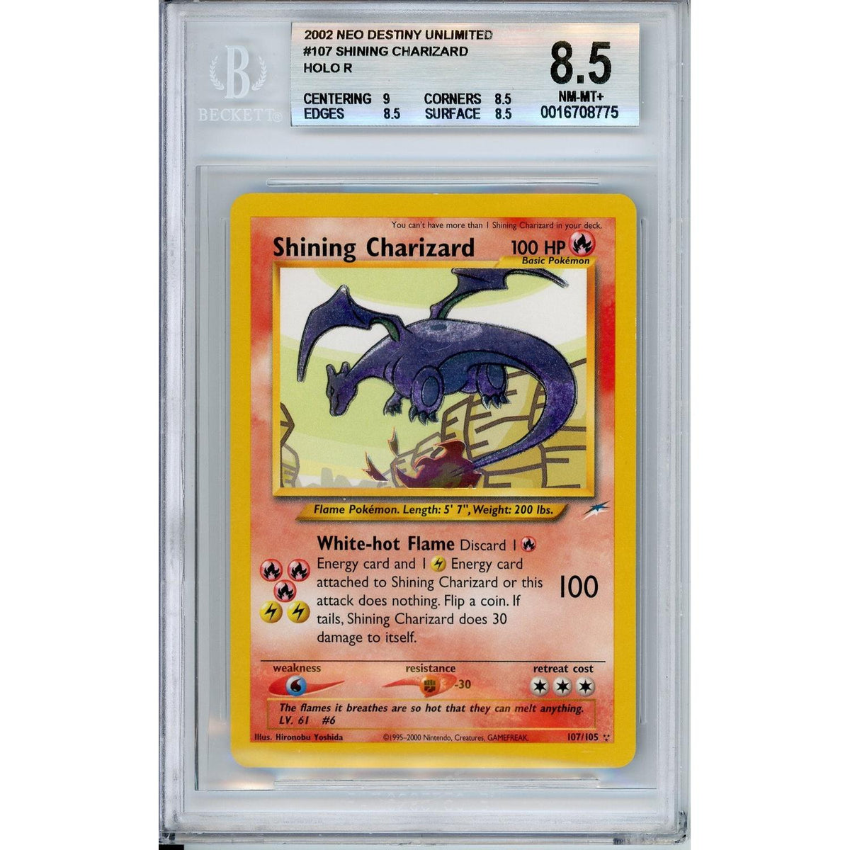 Pokémon Pokemon Graded: Shining Charizard Beckett 8.5
