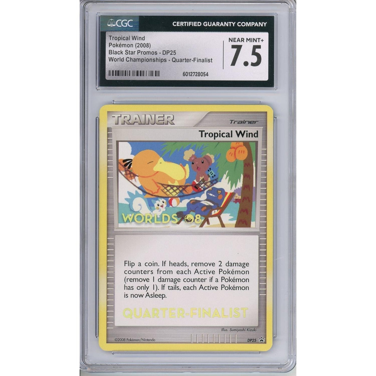 Pokemon Graded: Tropical Wind #Dp25 Black Star Promo World Championships 2008 Quarter-Finalists CGC 7.5