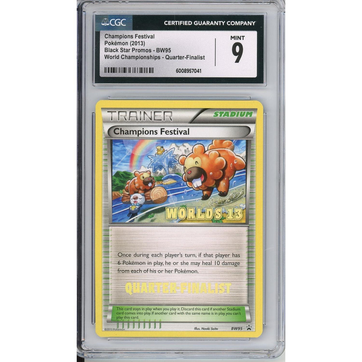 Pokemon Graded: Champions Festival #Bw95 Black Star Promo World Championships 2013 Quarter-Finalists CGC 9