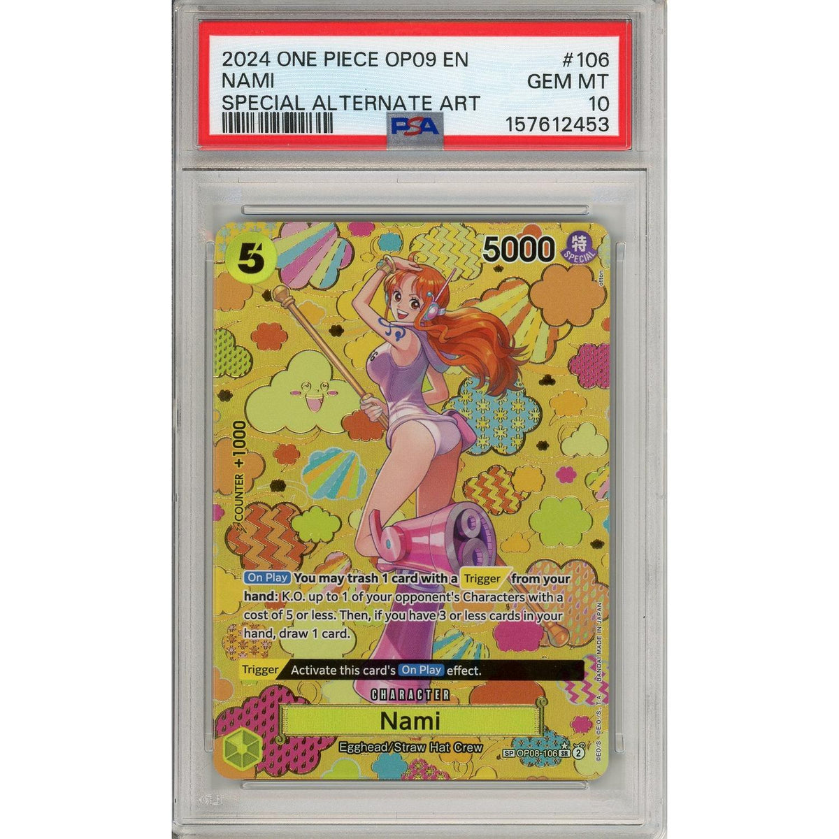 One Piece TCG One Piece Graded: Nami Op08-106 Special Alternate Art PSA 10