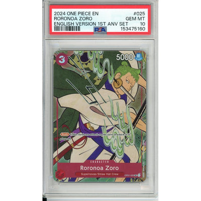 One Piece TCG One Piece Graded: Roronoa Zoro Op01-025 1st Anniversary Set (2024) PSA 10