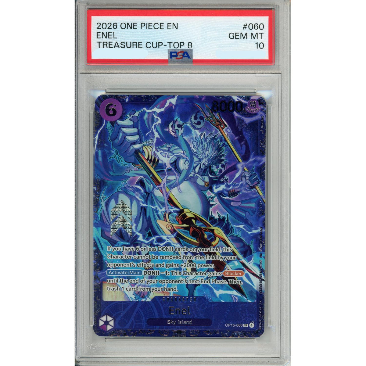 One Piece Graded: Enel Op15-060 Treasure Cup 2026 Top 8 PSA 10