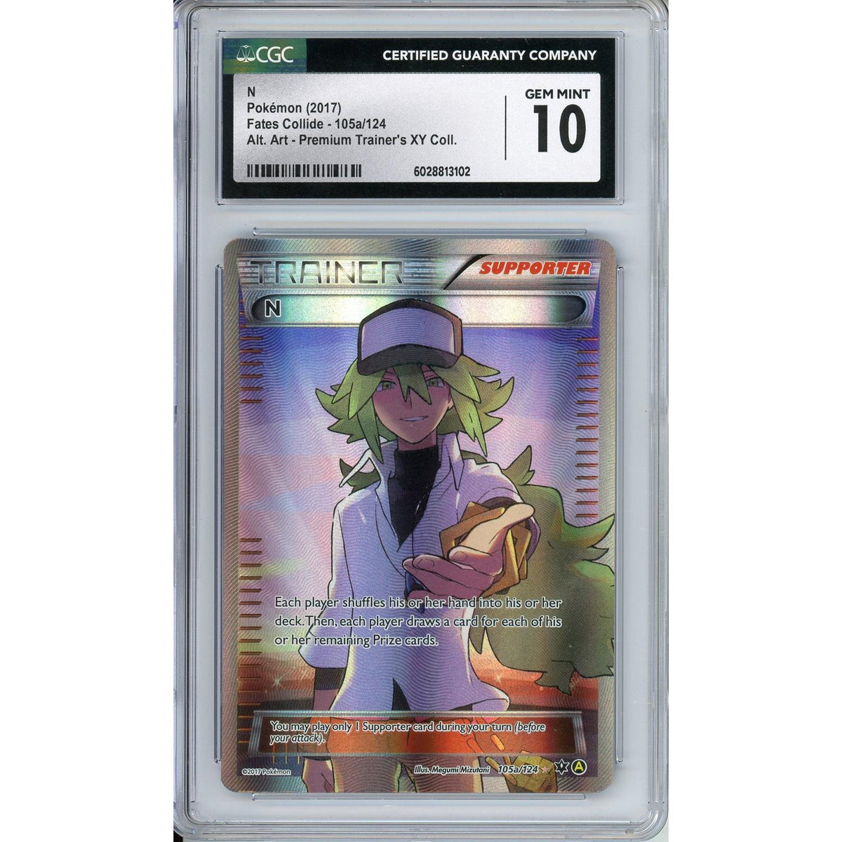 Pokémon Pokemon Graded: N Trainer 105a/124 Premium Trainer'S XY Collection (2017) Alt Art CGC 10