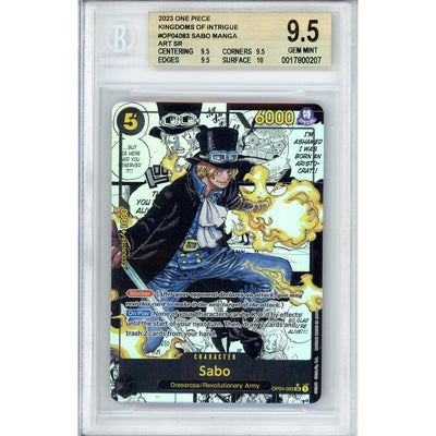 One Piece TCG One Piece Graded: Sabo Manga Alt Art Op04-83 Kingdoms Of Intrigue Beckett 9.5
