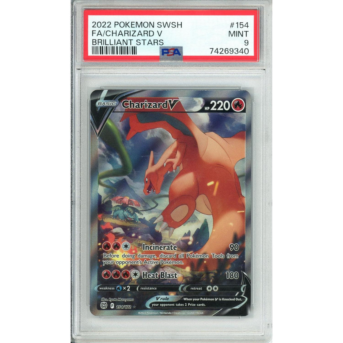 Pokémon Pokemon Graded: Charizard V 154/172 Brilliant Stars (2022) PSA 9