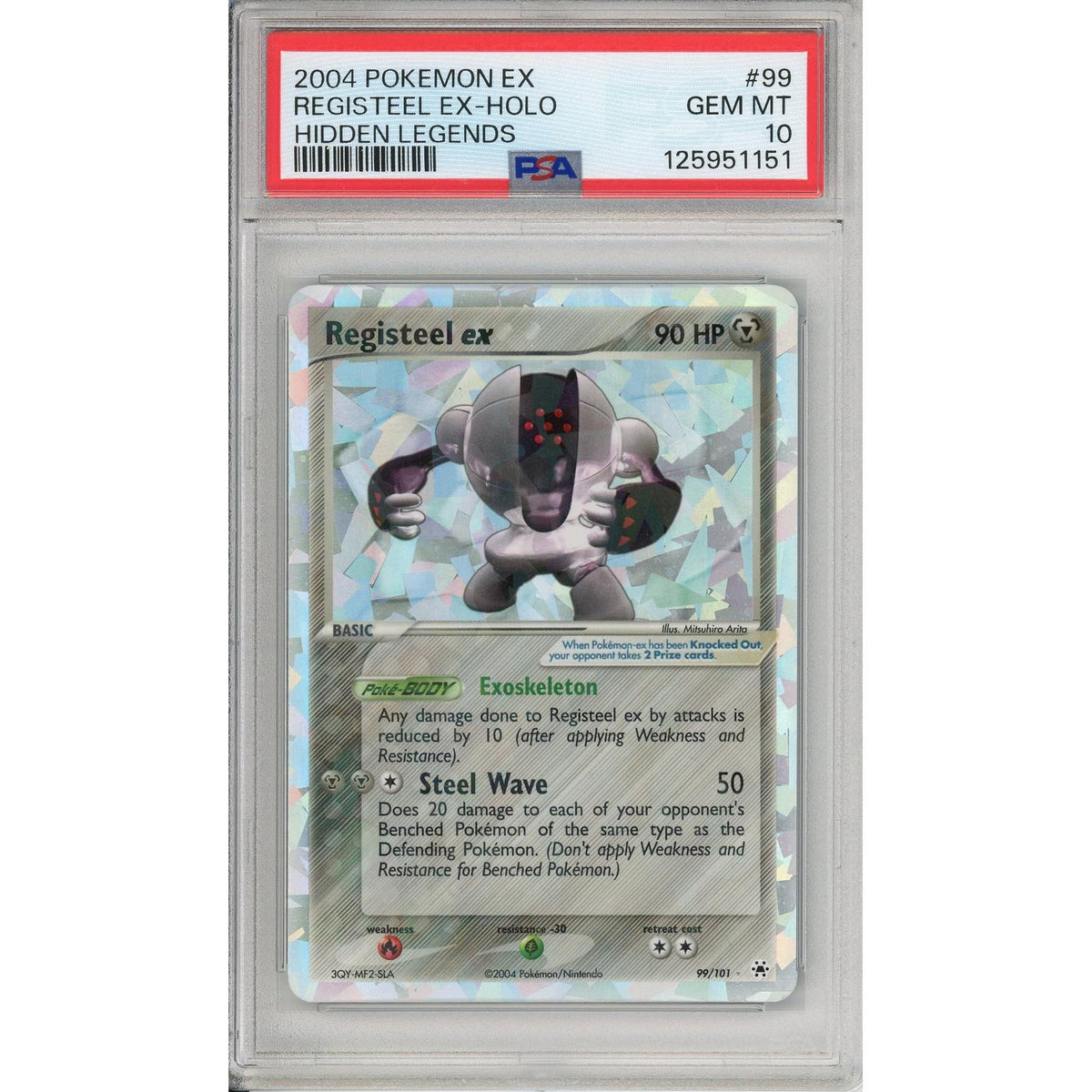 Pokémon Pokemon Graded: Registeel EX 99/101 Hidden Legends (2004) Cracked Ice Holo PSA 10