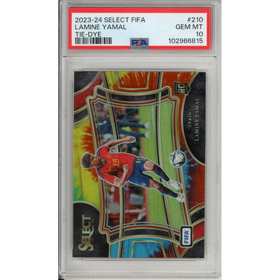 Pokémon Panini Graded Topps Now: 2023-24 Panini Select Fifa Tie-Dye Lamine Yamal #210 PSA 10