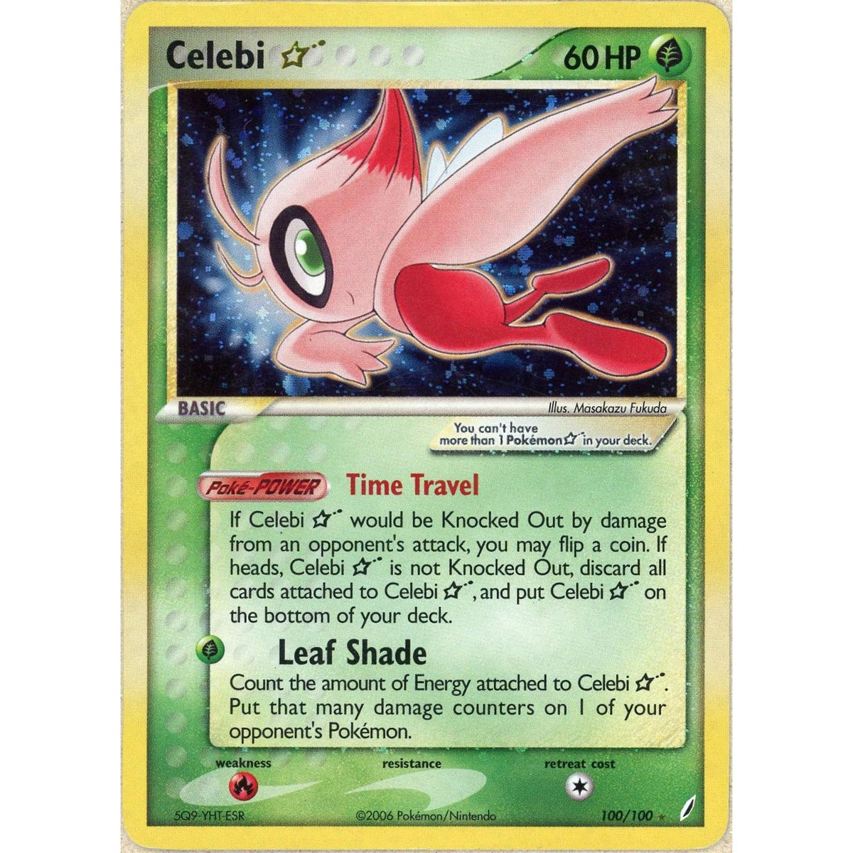 Pokémon Pokemon Single: Celebi 100/100 Crystal Gaurdians 2006 HP Holo