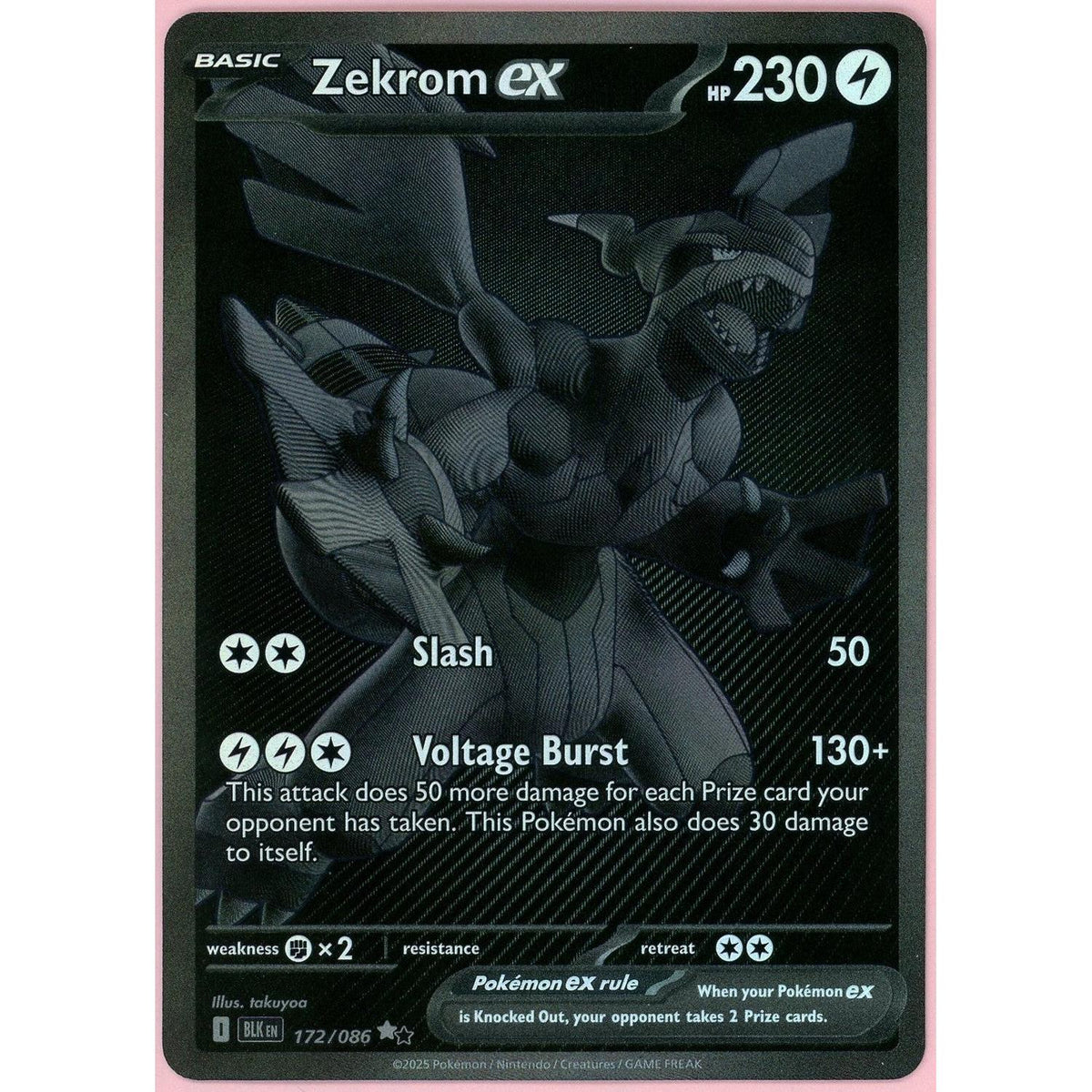 Pokémon Pokemon Single: Zekrom EX 172/86 Black Bolt (2025) Holo NM
