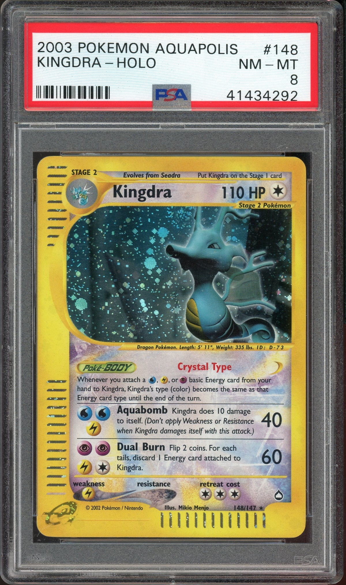 Pokémon PSA 8 Kingdra-Holo