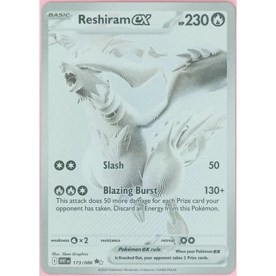 Pokémon Pokemon Single: Reshiram EX 173/86 White Flare (2025) Holo NM