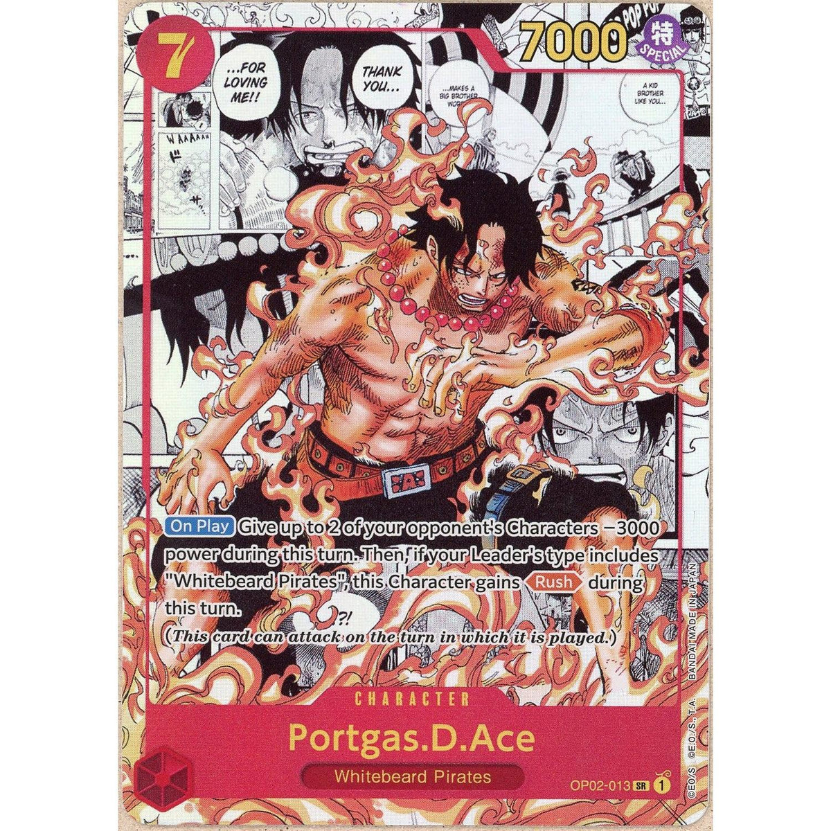 One Piece TCG One Piece Single: Portgas.D.Ace Manga Op02-013 SR One Piece Paramount War (2022) NM