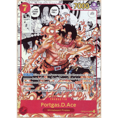One Piece TCG One Piece Single: Portgas.D.Ace Manga Op02-013 SR One Piece Paramount War (2022) NM