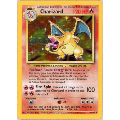 Pokémon Pokemon Single: Charizard 4/10 Base Set (1999) Holo MP