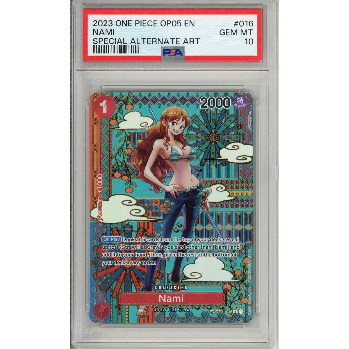 One Piece TCG One Piece Graded: Nami Op01-016 Special Alternate Art PSA 10