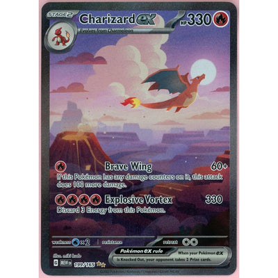 Pokémon Pokemon Single: Charizard EX 199/165 Scarlet & Violet 151 (2023) SIR NM