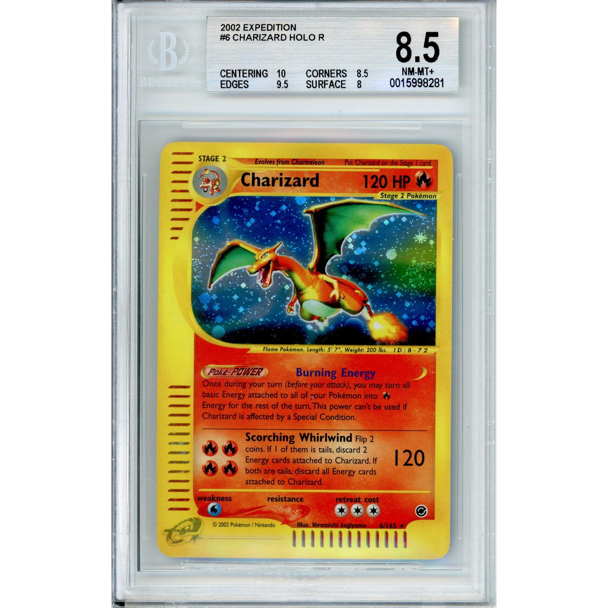 Pokémon Pokemon Graded: Charizard 6/165 Expedition (2002) Holo Beckett 8.5
