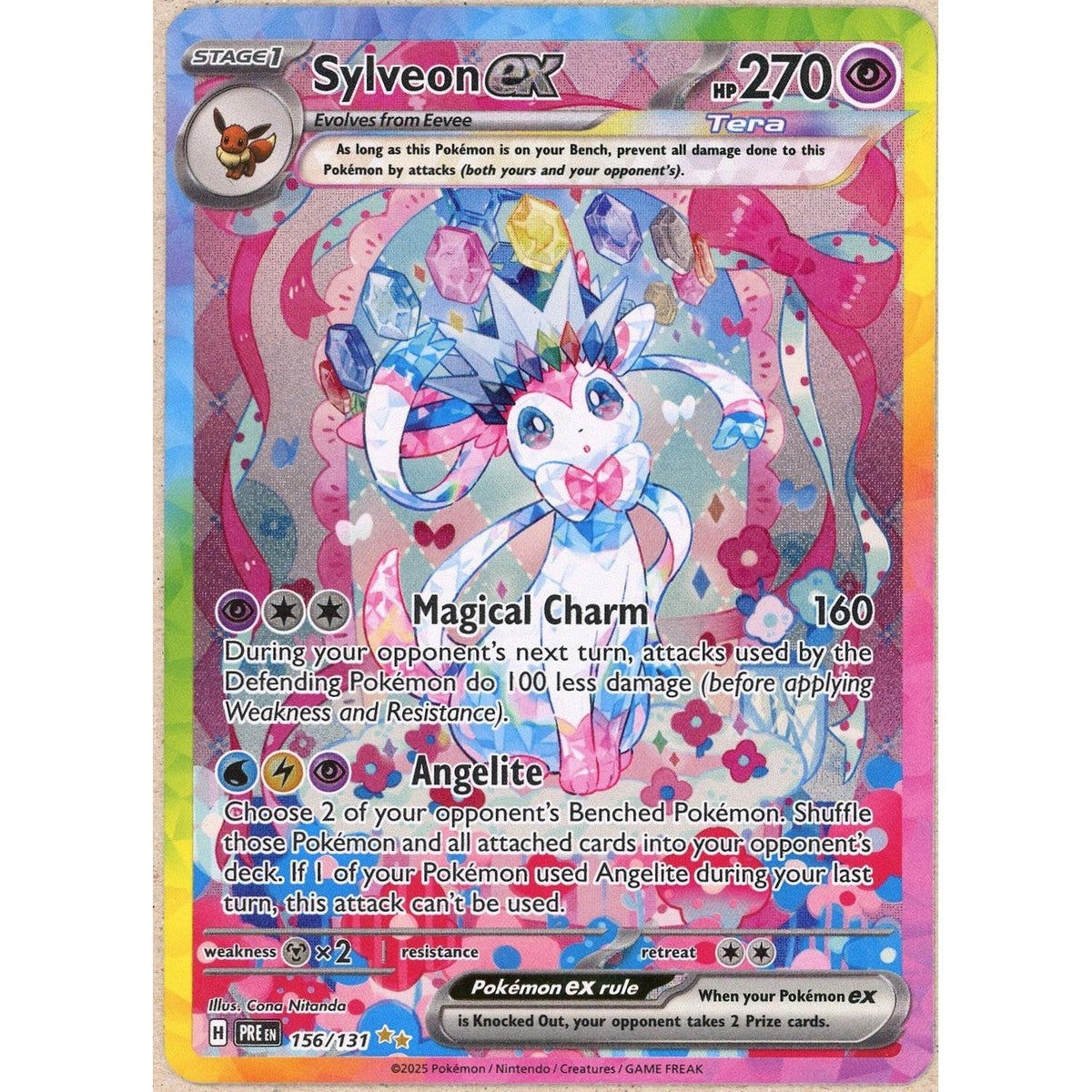 Pokémon Pokemon Single: Sylveon EX 156/131 Prismatic Evolutions (2025) SIR NM