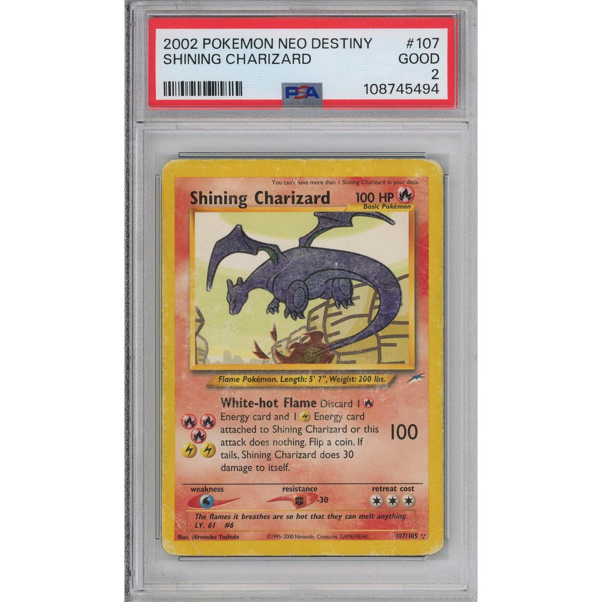 Pokémon Pokemon Graded: Shining Charizard PSA 2