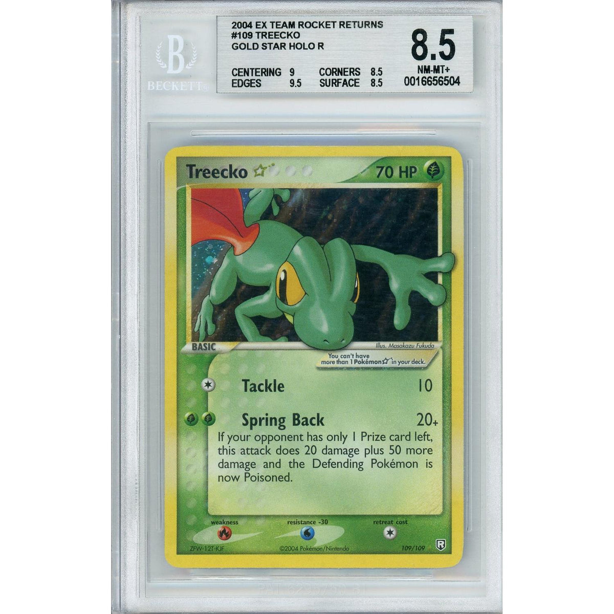Pokémon Pokemon Graded: Treecko Gold Star Beckett 8.5