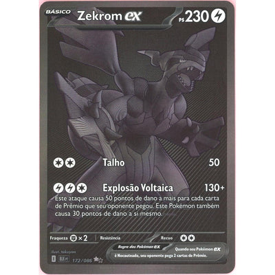 Pokémon Pokemon Single: Portuguese Zekrom EX 172/86 Black Bolt (2025) Black Monochrome NM