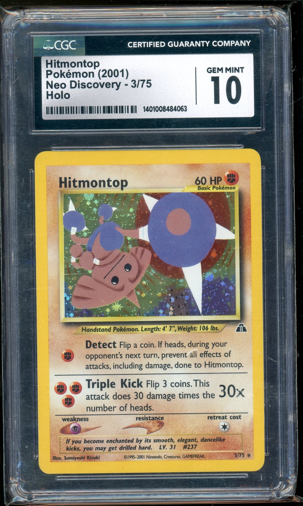 Sports Hitmontop 3 Holo Cgc10