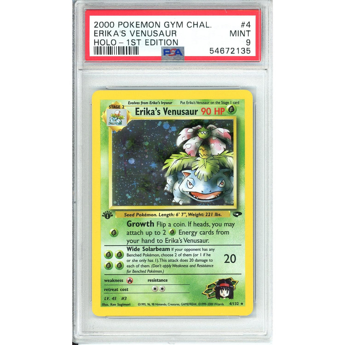 Pokemon Graded: Erika's Venusaur 1St Edition  4/132 Gym Challenge (2000) Holo