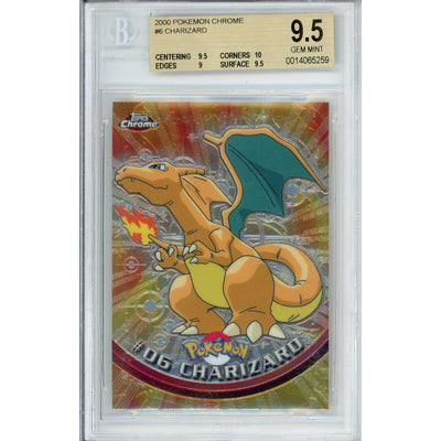 Pokémon Topps Pokemon Graded: #06 Charizard Topps Chrome (2000) Beckett 9.5