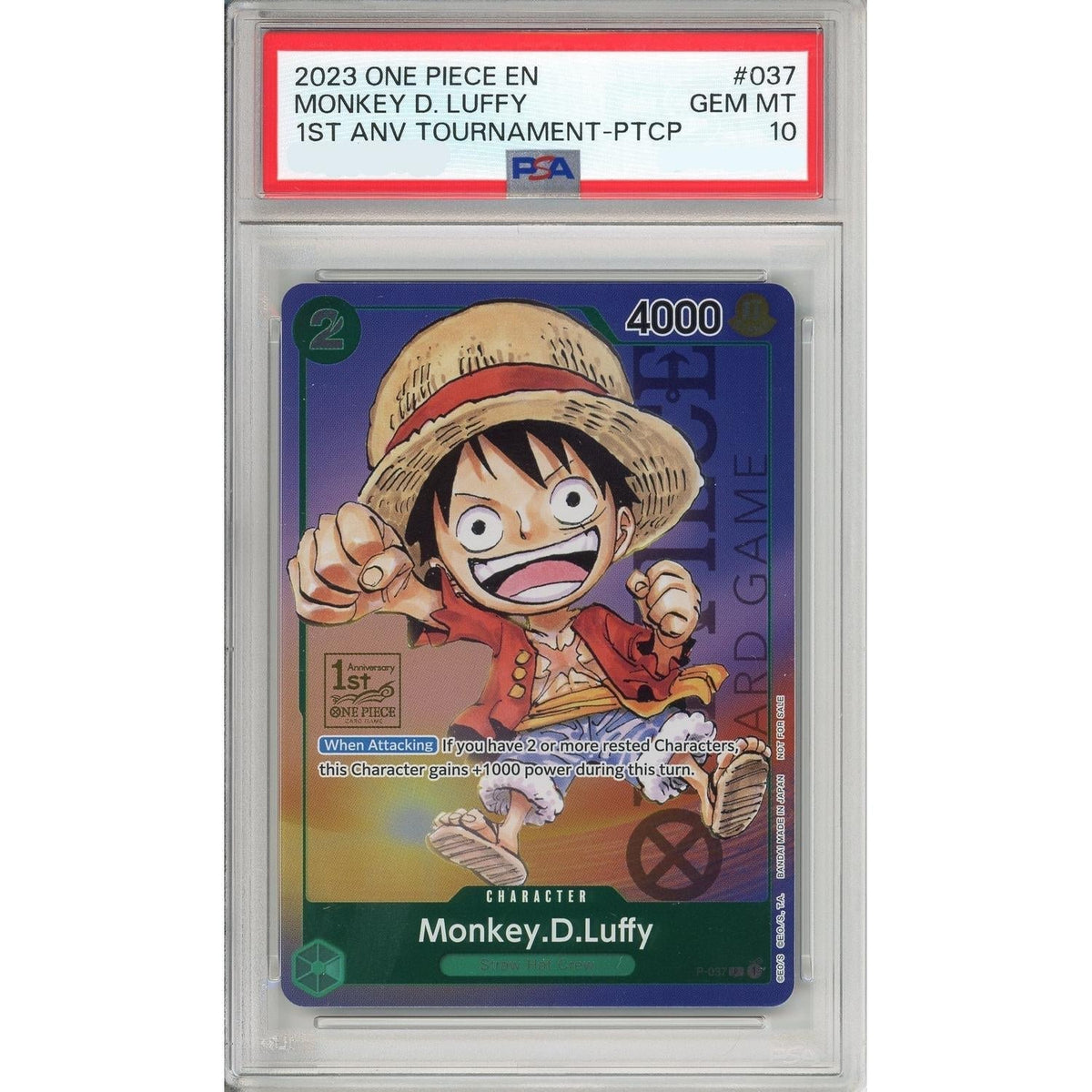 One Piece TCG One Piece Graded: Monkey D. Luffy 1st Anniversary Tournament PSA 10
