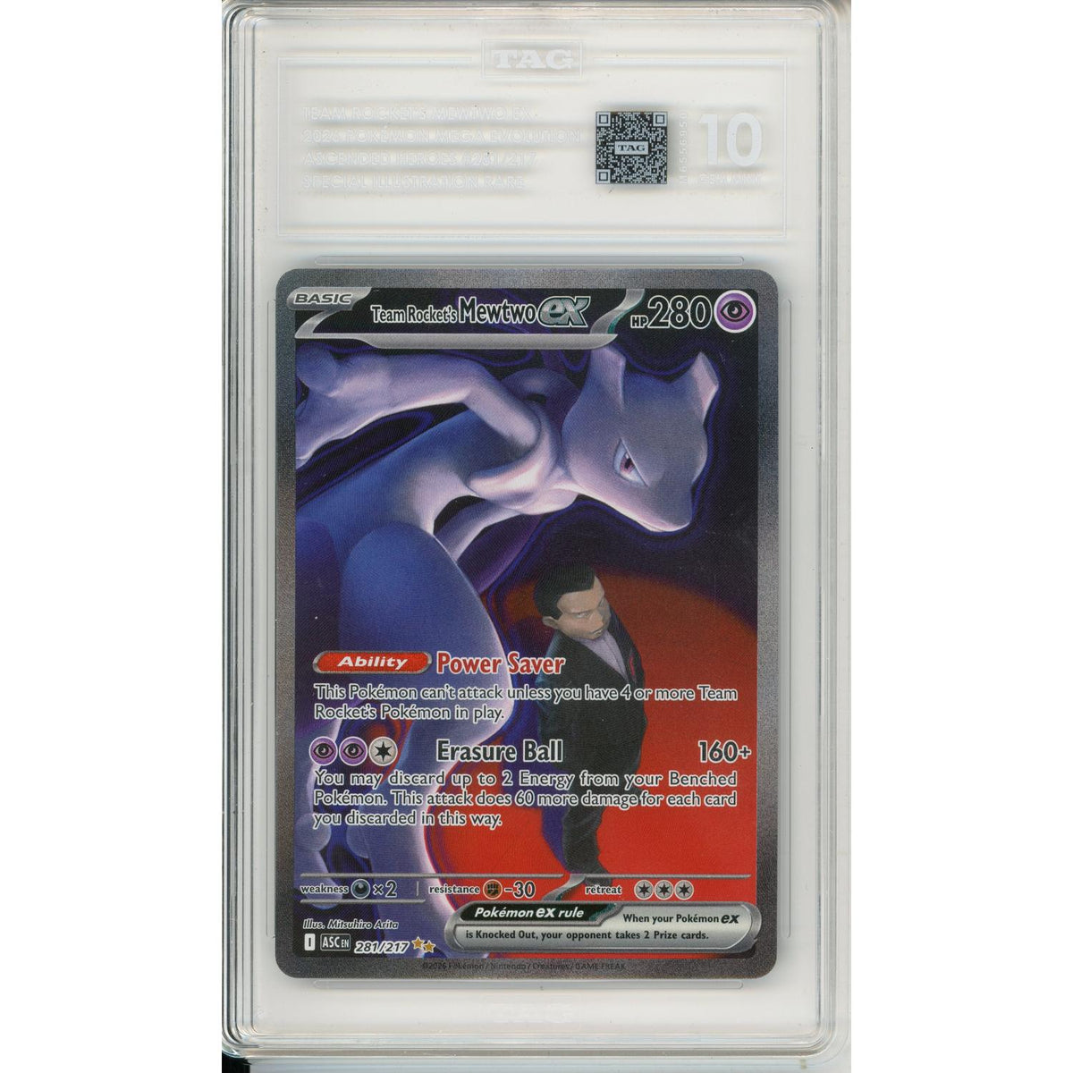 Pokémon Pokemon Graded: Team Rocket'S Mewtwo EX 281/127 Mega Evolution (2026) SIR Tag 10
