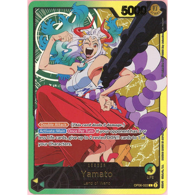 One Piece TCG One Piece Single: Yamato Op06-022 Wings Of The Captain Leader Alt Art NM