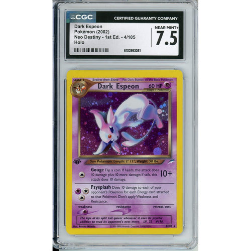 Pokémon Pokemon Graded: Dark Espeon 4/105 Neo Destiny 1st Edition (2002) Holo CGC 7.5