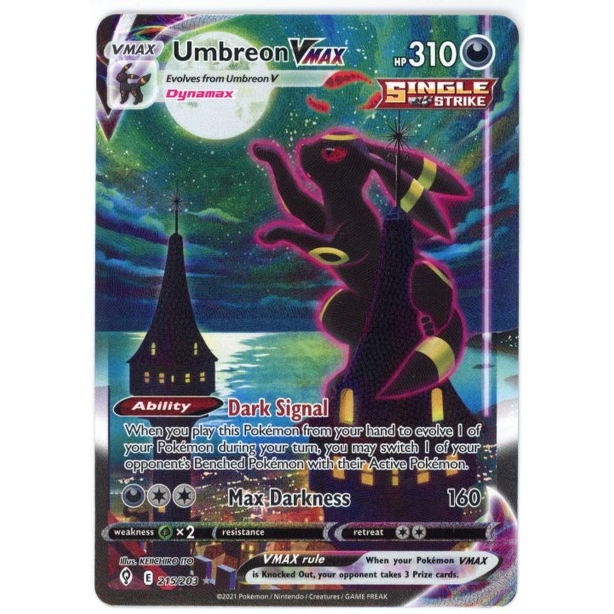 Pokémon Pokemon Singles: Umbreon VMAX 215/203 Alt SR