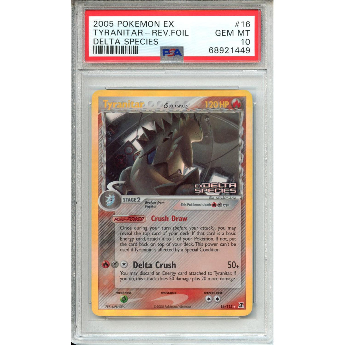 Pokémon Pokemon Graded: EX Delta Species (Set Stamped) Tyranitar PSA 10