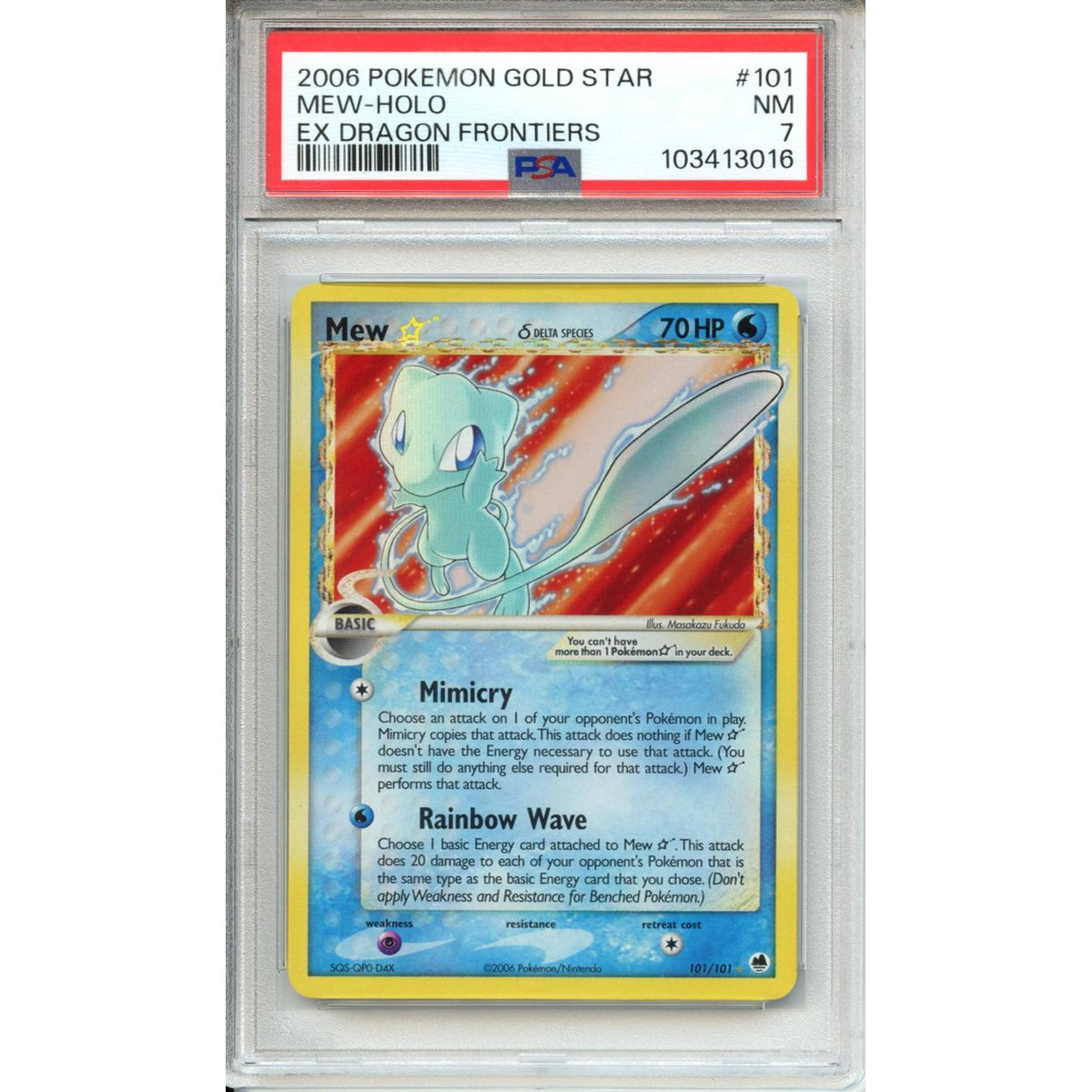 Pokémon Pokemon Graded: Gold Star Mew PSA 7