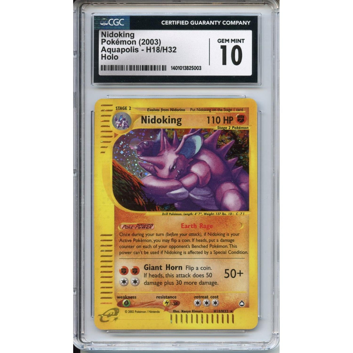 Pokémon Pokemon Graded: Nidoking H18 CGC 10