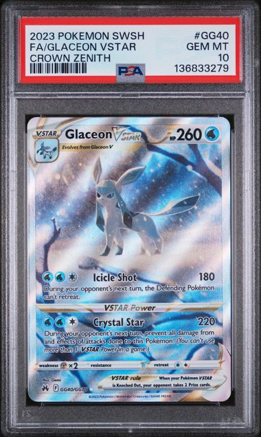 Pokémon Glaceon VSTAR - Gg40/Gg70 - Crown Zenith - 2023 Pokemon - PSA 10