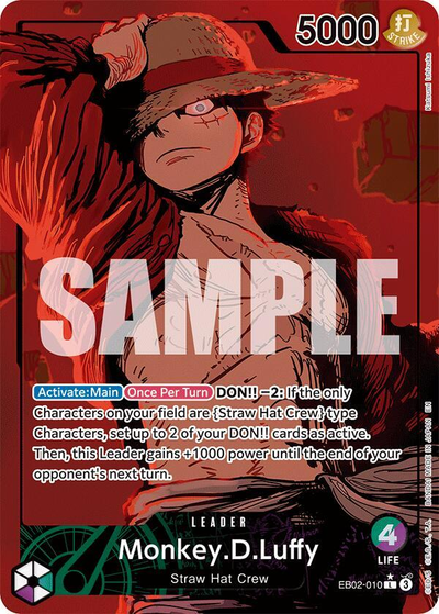 One Piece TCG Monkey.D.Luffy (010) (Alternate Art) - Extra Booster: Anime 25th Collection (Eb-02)